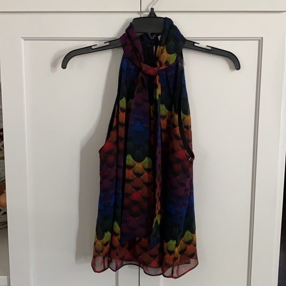 🔥HOT PRICE🔥Alice & Olivia NWT Leia bow sleeveless blouse - Picture 7 of 7